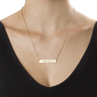 18ct Gold Plated Icon Bar Necklace - The Name Jewellery™