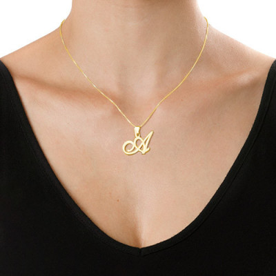 18ct Gold-Plated Initials Pendant With Any Letter - The Name Jewellery™