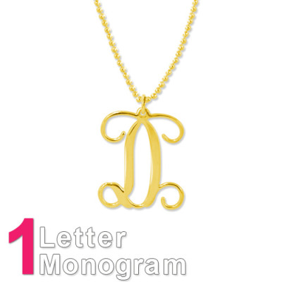 18ct Gold Plated Sterling Silver Initials Necklace - The Name Jewellery™