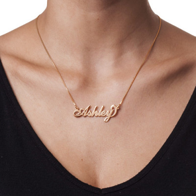 18ct Rose Gold Plated Silver Name Necklace - The Name Jewellery™