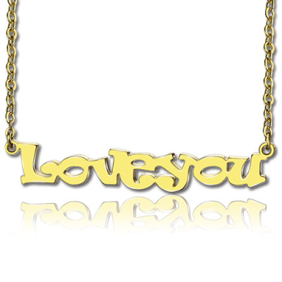 Gold Plated I Love You Name Necklace - The Name Jewellery™