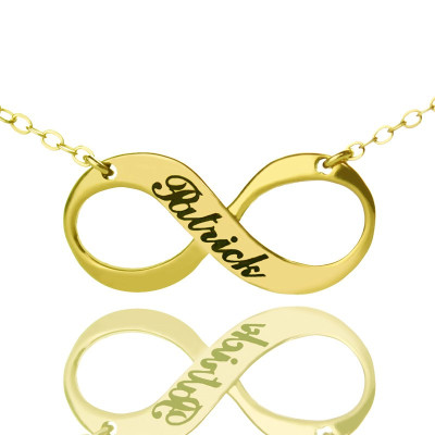 Infinity Symbol Jewellery Necklace Engraved Name 18ct Gold Plated - The Name Jewellery™