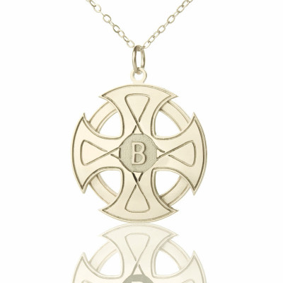 Engraved Celtic Cross Necklace Silver - The Name Jewellery™