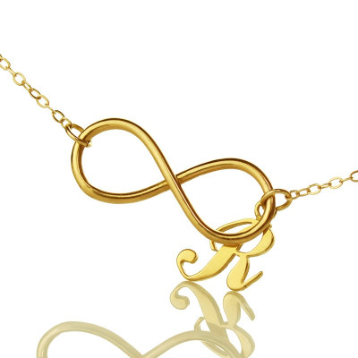 Infinity Knot Initial Necklace 18ct Gold plating - The Name Jewellery™