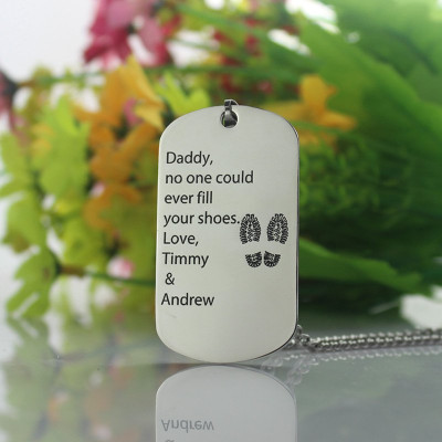 Father' Day Gift Dog Tag Name Necklace - The Name Jewellery™
