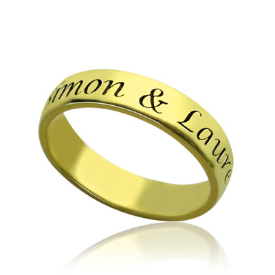 Engraved Promise Name Ring 18ct Gold Plated - The Name Jewellery™