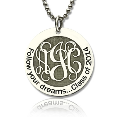 Personalised Class Graduation Monogram Necklace Sterling Silver - The Name Jewellery™