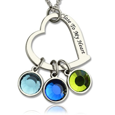 Open Heart Promise Phrase Necklace with Birthstone - The Name Jewellery™