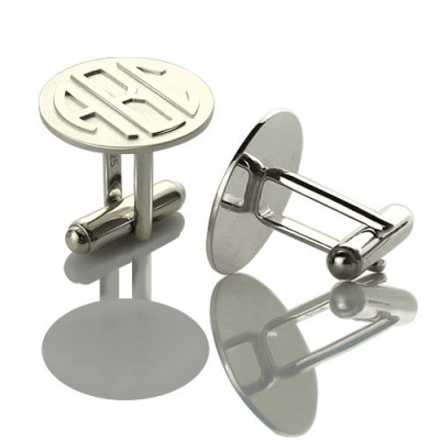Personalised Mens Cufflinks Block Monogram Sterling Silver - The Name Jewellery™