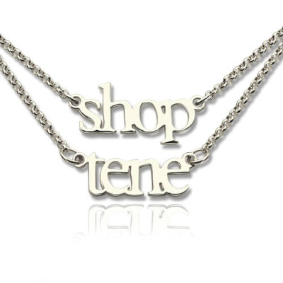 Sterling Silver Double Layer Mini Name Necklace - The Name Jewellery™