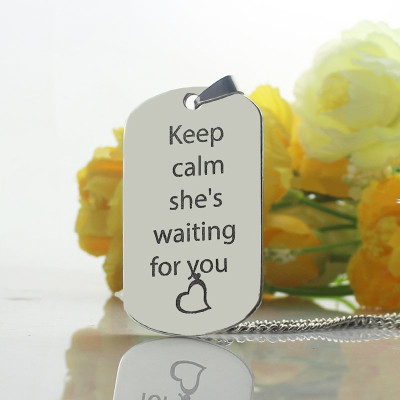Personalised Cute His and Hers Dog Tag Necklaces Sterling Silver - The Name Jewellery™
