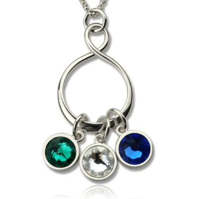 Personalised Birthstone Infinity Charm Necklace - The Name Jewellery™