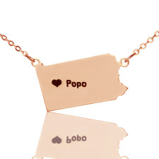 PA Map Necklace in Rose Gold: A Bit of Home for Your Heart