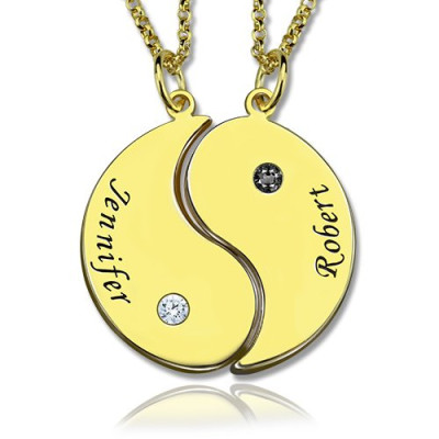 Yin Yang Necklaces Set for Couples or Friend 18ct Gold Plated - The Name Jewellery™