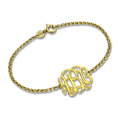 18ct Gold Plated Monogram Bracelet - The Name Jewellery™