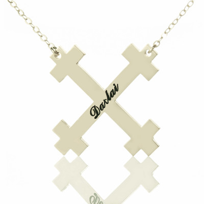 Silver Julian Cross Name Necklaces Troubadour Cross Jewellery - The Name Jewellery™