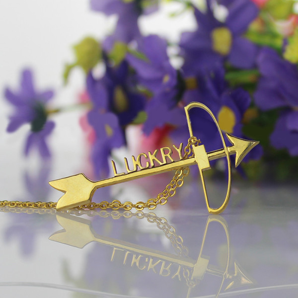18ct Gold Plated 925 Silver Arrow Cross Name Necklaces Pendant Necklace - The Name Jewellery™