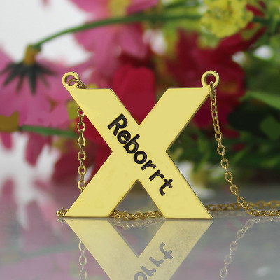 Personalised 18ct Gold Plated Silver St. Andrew Name Cross Necklace - The Name Jewellery™
