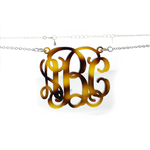 Tortoise Acrylic Monogram Necklace - The Name Jewellery™