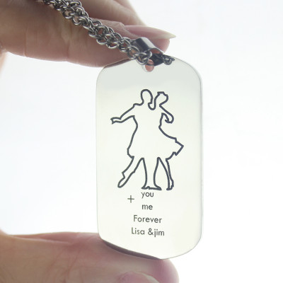 Dancing Theme Dog Tag Name Necklace - The Name Jewellery™