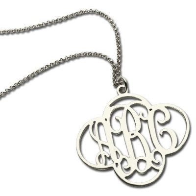 Personalised Cut Out Clover Monogram Necklace Sterling Silver - The Name Jewellery™