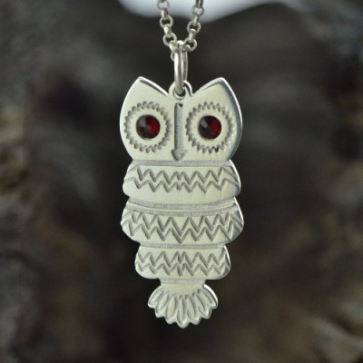 Cute Birthstone Owl Name Necklace for Girls - The Name Jewellery™
