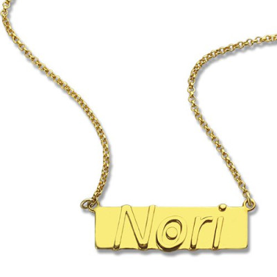 Custom Nameplate Bar Necklace 18ct Gold Plated - The Name Jewellery™