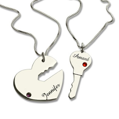 Key to My Heart Name Pendant Set For Couple - The Name Jewellery™