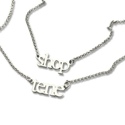Sterling Silver Double Layer Mini Name Necklace - The Name Jewellery™