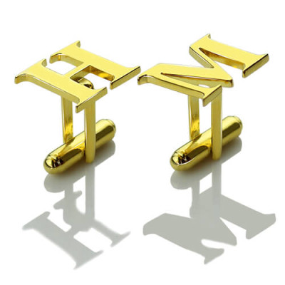 Best Initial Cufflinks 18ct Gold Plated - The Name Jewellery™