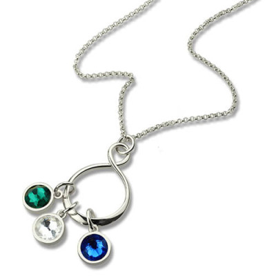 Personalised Birthstone Infinity Charm Necklace - The Name Jewellery™