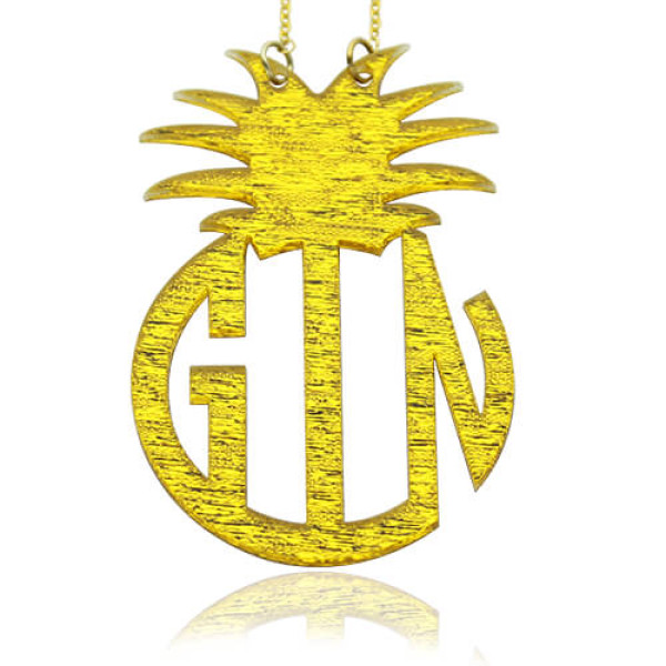 Personalised Acrylic Block Monogram Pineapple Necklace - The Name Jewellery™