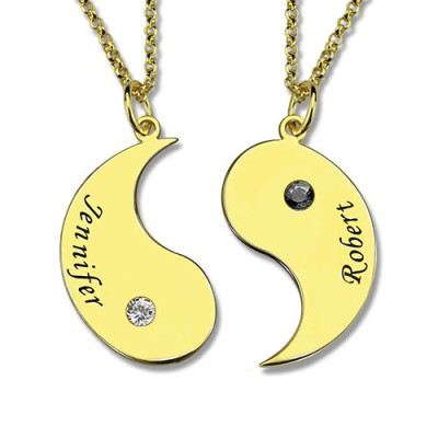 Yin Yang Necklaces Set for Couples or Friend 18ct Gold Plated - The Name Jewellery™