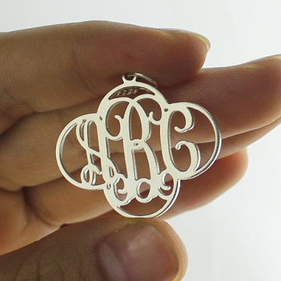 Personalised Cut Out Clover Monogram Necklace Sterling Silver - The Name Jewellery™