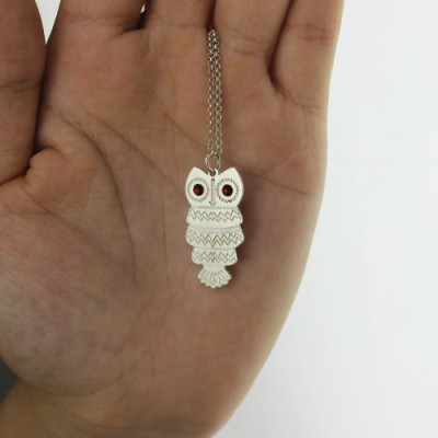 Cute Birthstone Owl Name Necklace for Girls - The Name Jewellery™