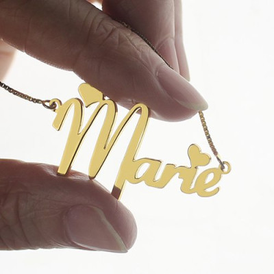 Personalised Name Necklace for Girls 18ct Gold Plated Nameplate - The Name Jewellery™