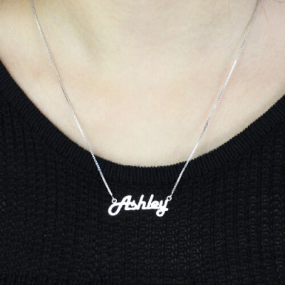 Sterling Silver Retro Name Necklace - The Name Jewellery™