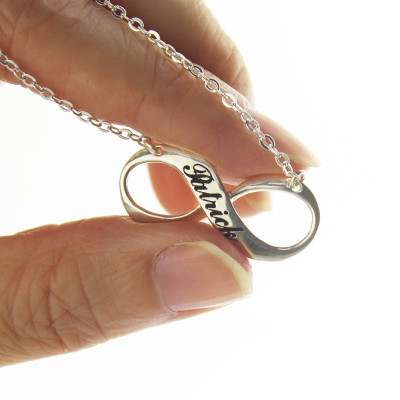 Engraved Name Infinity Necklace Sterling Silver - The Name Jewellery™
