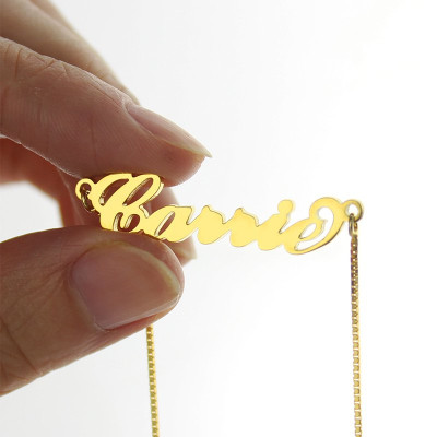 Gold Plated Sex and The City Carrie Name Necklace Box Chain - The Name Jewellery™