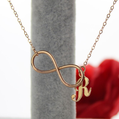 Rose Gold Plated Infinity Initial Necklace - The Name Jewellery™