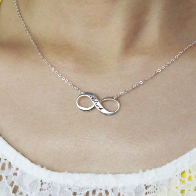 Engraved Name Infinity Necklace Sterling Silver - The Name Jewellery™