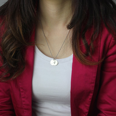 Personalised Initial Discs Necklace Silver - The Name Jewellery™