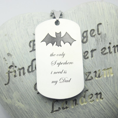 Man's Dog Tag Bat Name Necklace - The Name Jewellery™
