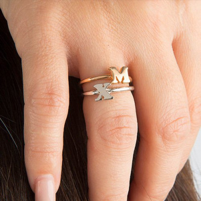 Personalised Women's Midi Initial Ring Sterling Silver - The Name Jewellery™