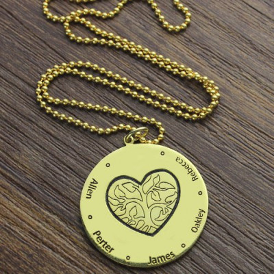 Heart Family Tree Necklace in 18ct Gold Plating - The Name Jewellery™