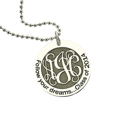 Personalised Class Graduation Monogram Necklace Sterling Silver - The Name Jewellery™