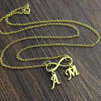 Infinity Pendant Double Initial 18ct Gold Plated - The Name Jewellery™