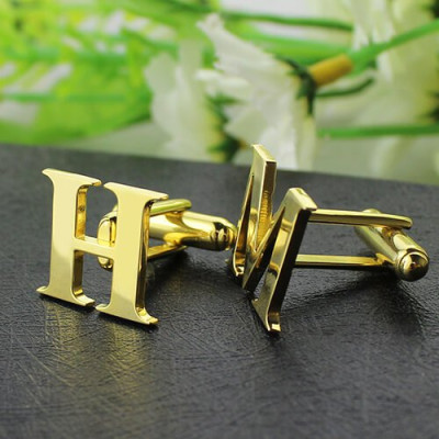 Best Initial Cufflinks 18ct Gold Plated - The Name Jewellery™