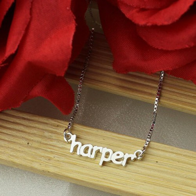 Personalised Mini Name Letter Necklace Sterling Silver - The Name Jewellery™