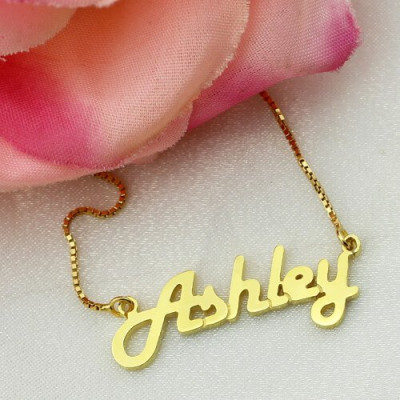 Retro Stylish Name Necklace 18ct Gold Plated - The Name Jewellery™